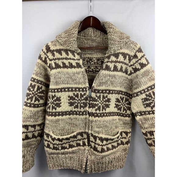 Women’s TUAK Pattern Beige Wool Sweater Size M-L - Picture 3 of 11